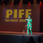 Piff the magic dragon on stage at the Algonquin Commons Theatre